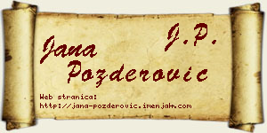 Jana Pozderović vizit kartica